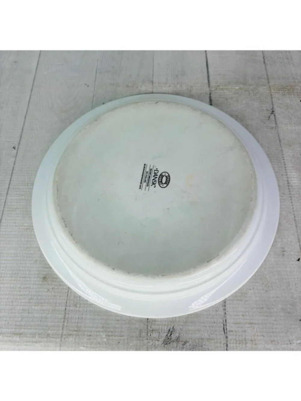 Dansk Bistro KOBENHAVN Blue Yellow Band Smooth Green Trim Dinner Plates Set of 4